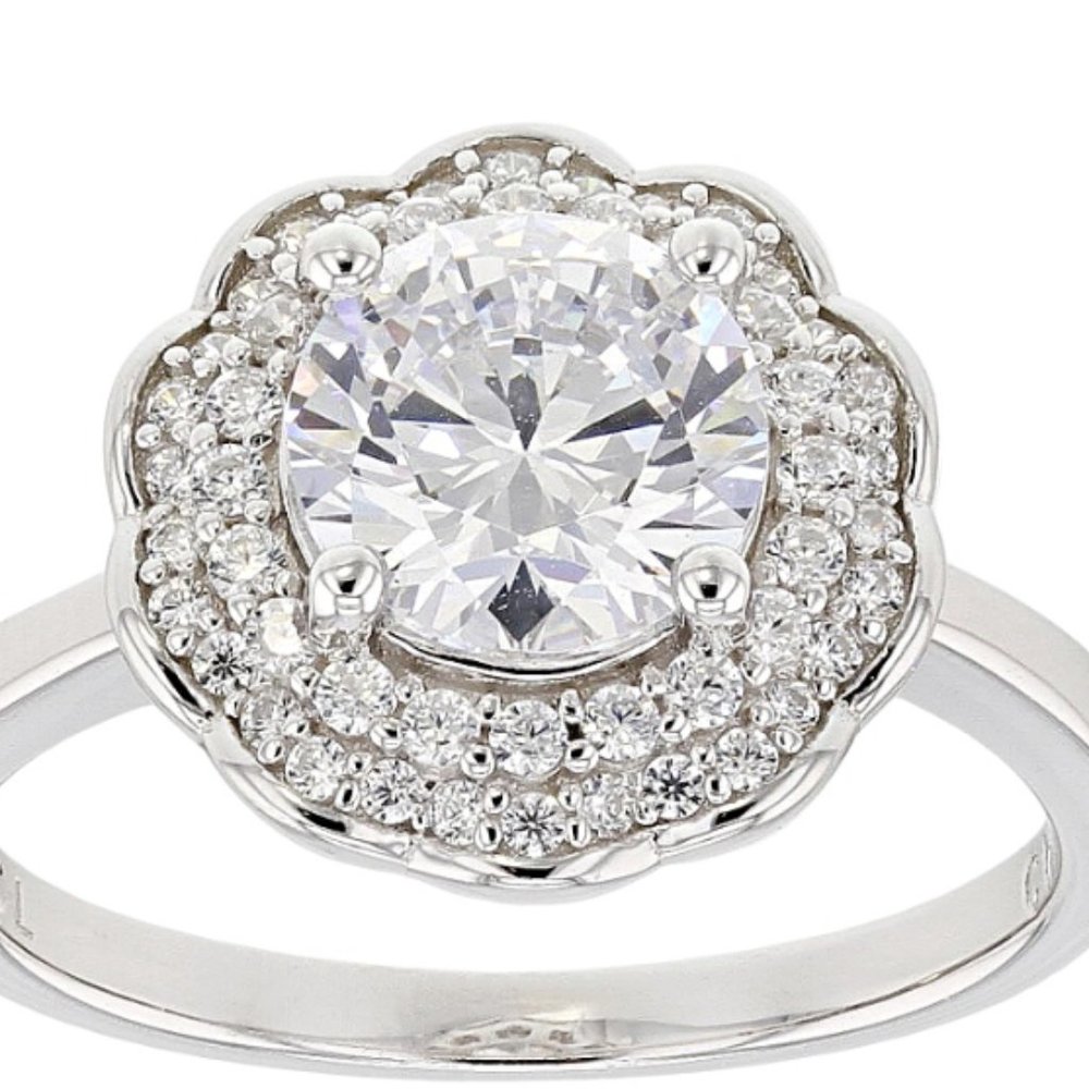 Cubic zirconium .925 STERLING RING  size 8